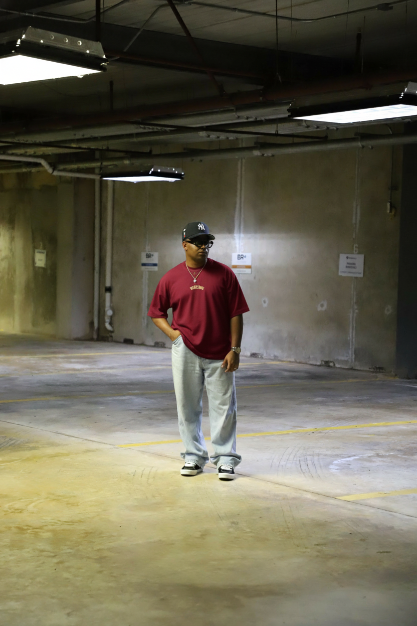 Velvet Tee (Burgundy Cream)