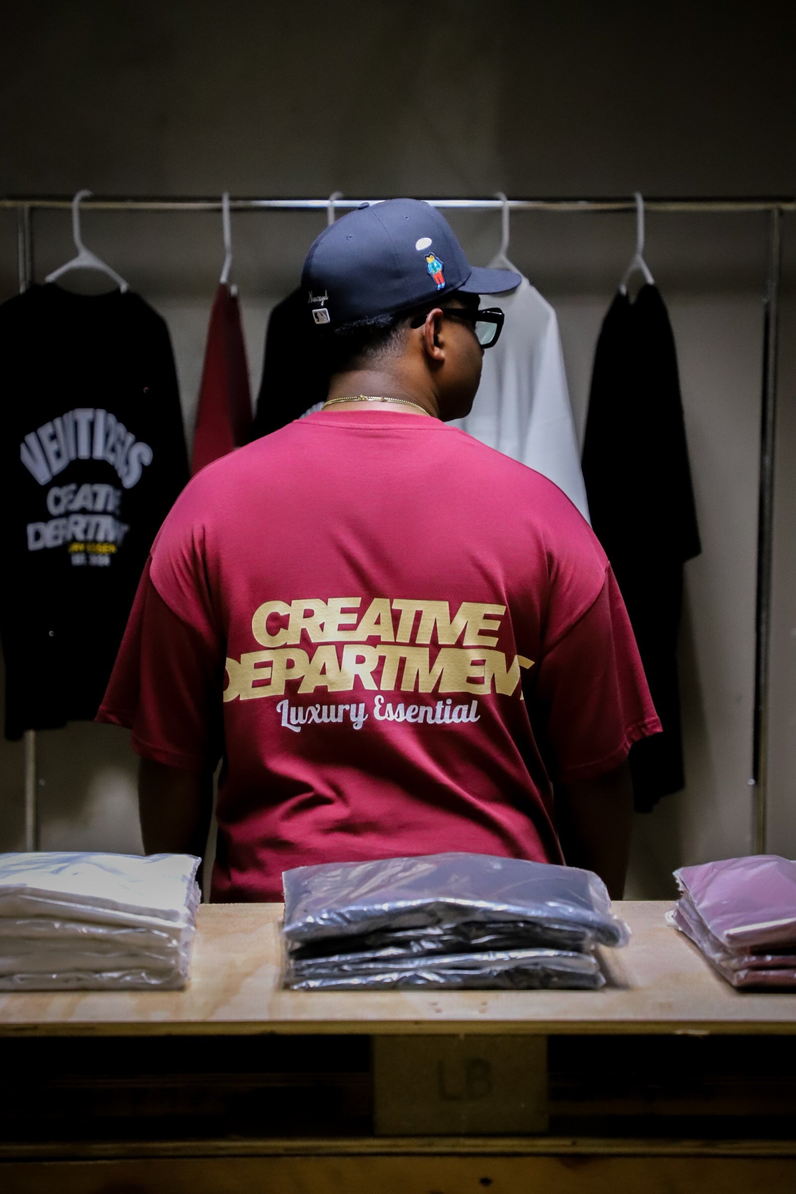 Velvet Tee (Burgundy Cream)